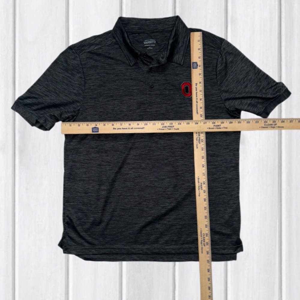 Ohio State Buckeyes Varsity Polo Shirt | Men’s Size M |Gray Heather Short Sleeve - Picture 6 of 11